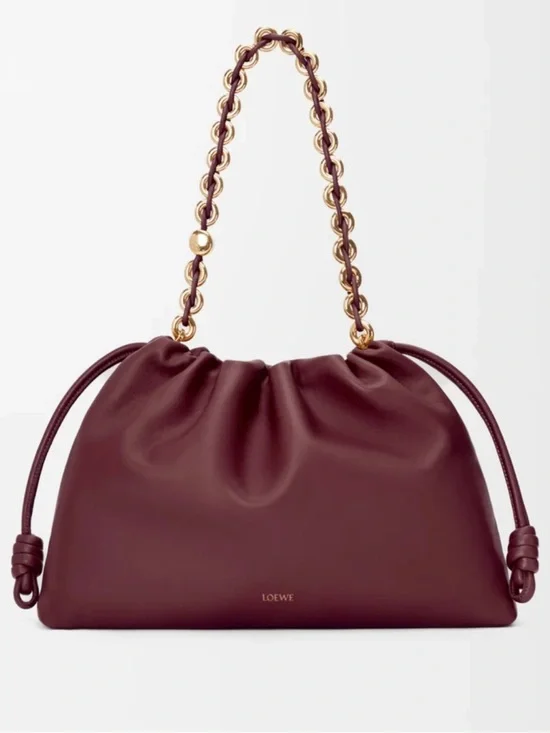 Loewe Large Burgundy Flaminco Ballon Chain Shoulder Bag - Picture 2 of 8